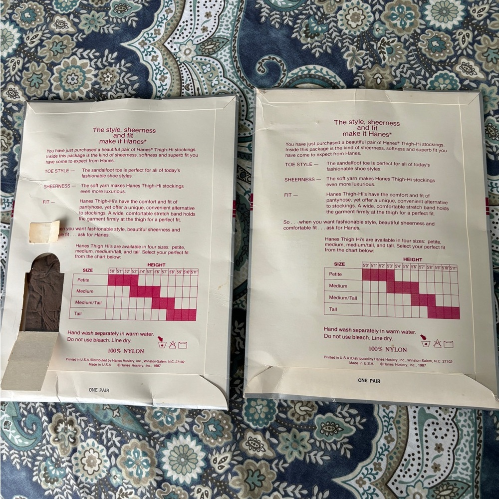 Hanes - Size P - Thigh high Stockings 2 pair - never opened - - Picture 2 of 2